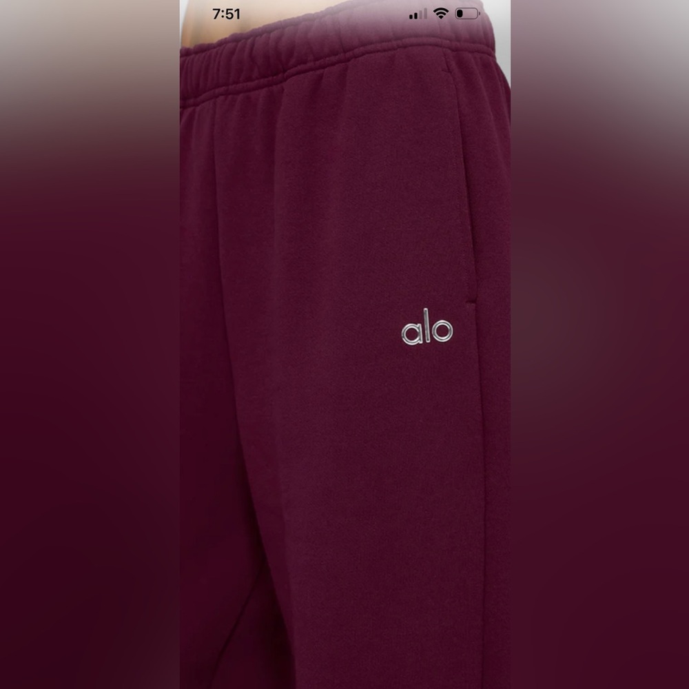 Alo Yoga Burgundy Accolade Sweatpants Size Medium NWOT